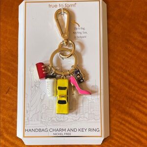 True to Form Gold and Yellow Handbag Charm Key Ring